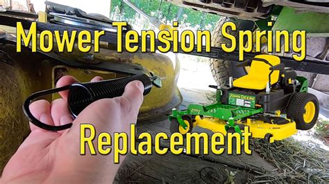 It’s best to use a pair of wheel chocks to lift the tractor from its front to ensure maximum stability. . How to replace tension spring on john deere mower deck